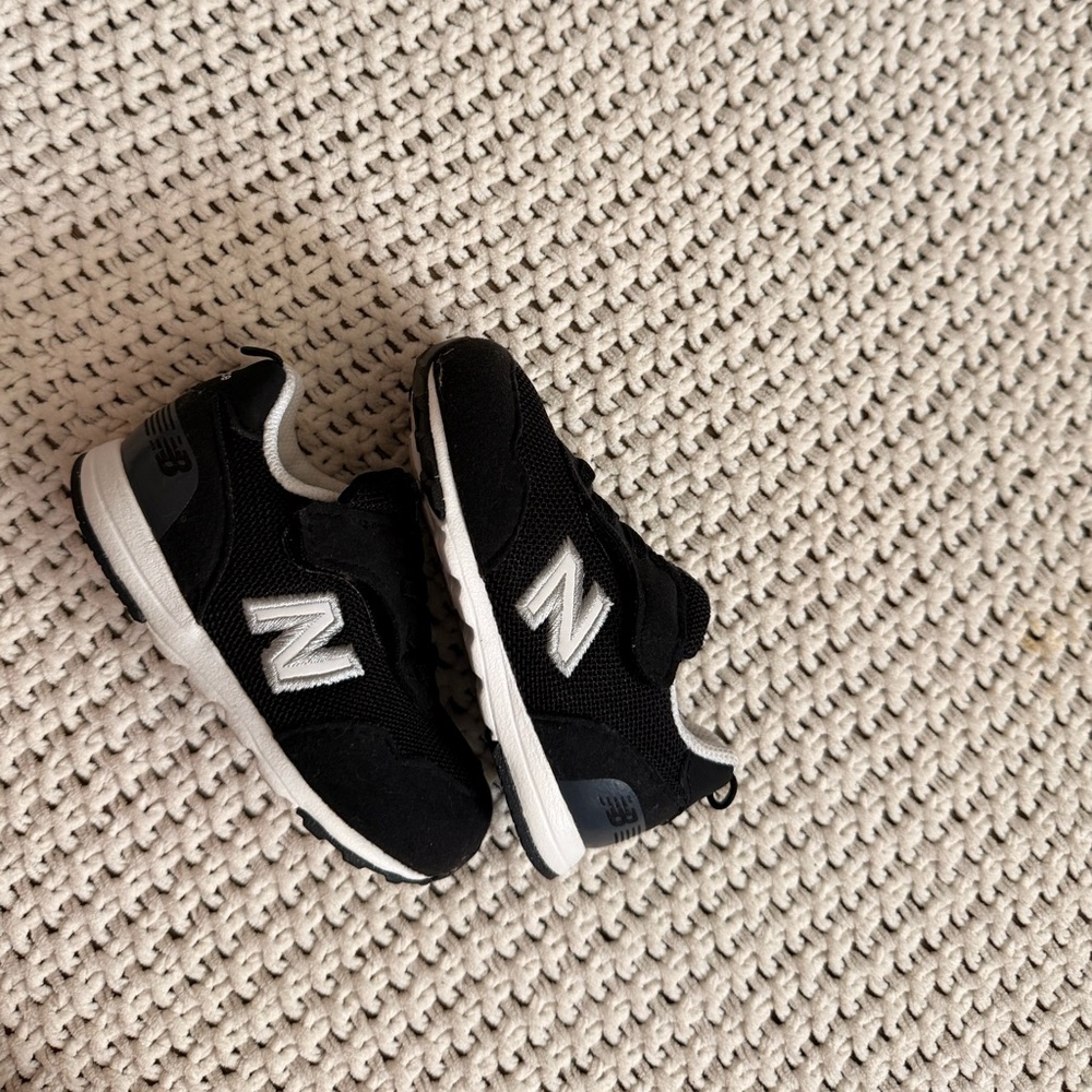 New Balance Kids Black and White Sneakers